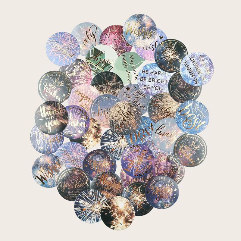 

46pcs Fireworks Sealing Sticker, Multicolor