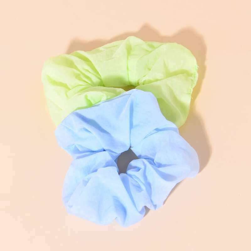 

2pcs Solid Scrunchie, Multicolor