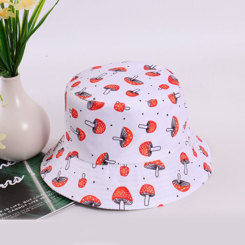 

Mushroom Print Bucket Hat, Multicolor