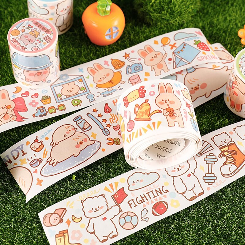 

1roll Cartoon Graphic Random Decorative Tape, Multicolor