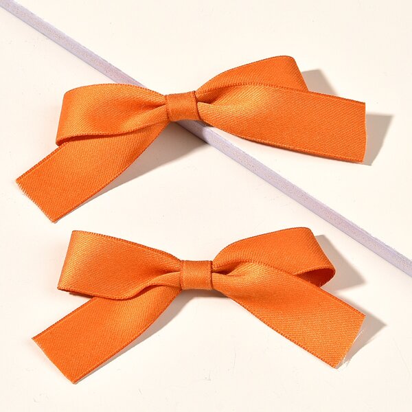 

2pcs Bow Decor Hair Clip, Yellow