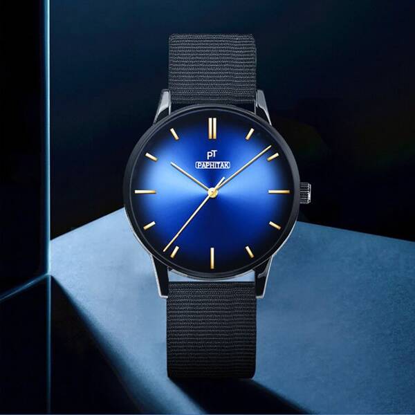 

Men Nylon Strap Round Pointer Quartz Watch