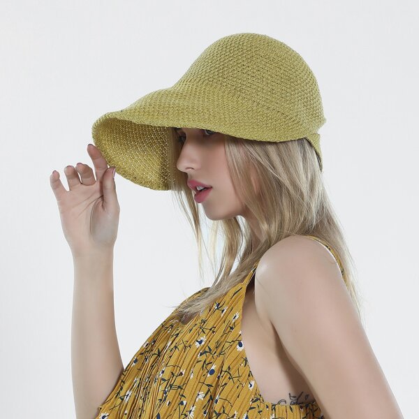 

Velcro Strap Solid Hat, Green