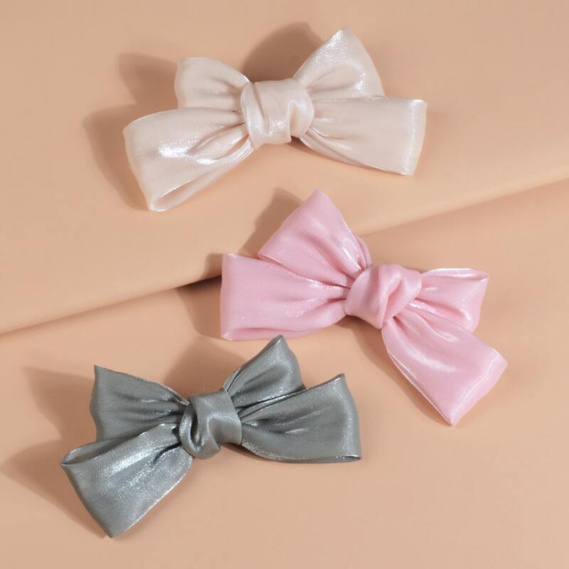 

3pcs Bow Hair Clip, Multicolor