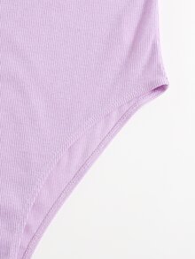 SHEIN EZwear 大圓領素色連體衣 - 紫丁香色 - 查看 4