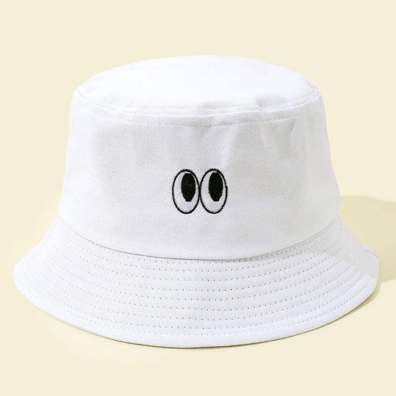 

Eye Embroidery Bucket Hat, White