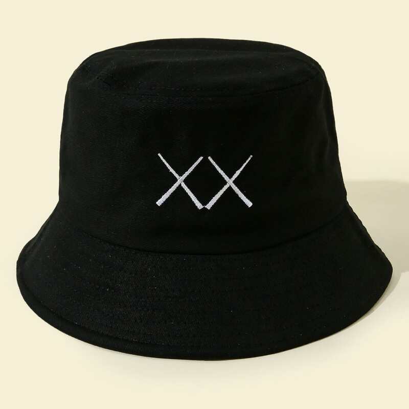 

Cross Embroidery Bucket Hat, Black