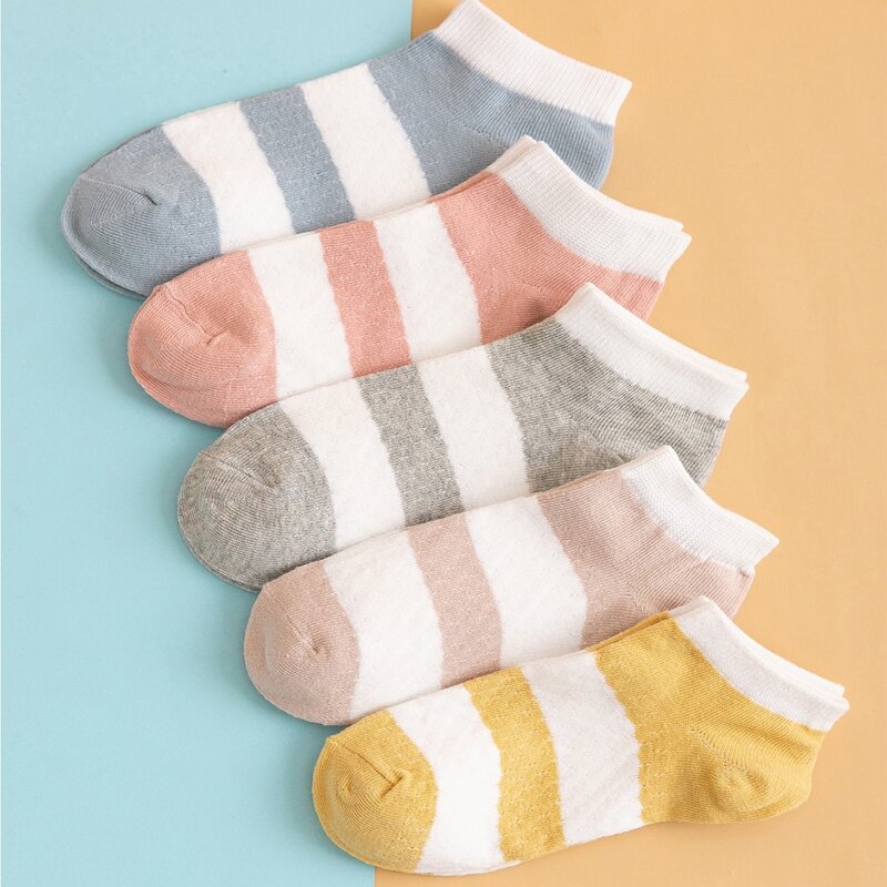 

5pairs Colorful Ankle Socks, Multicolor