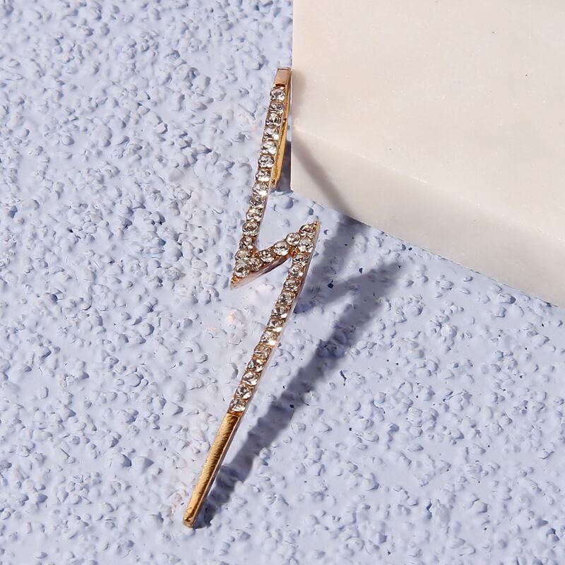 

1pc Rhinestone Ear Cuff, Silver