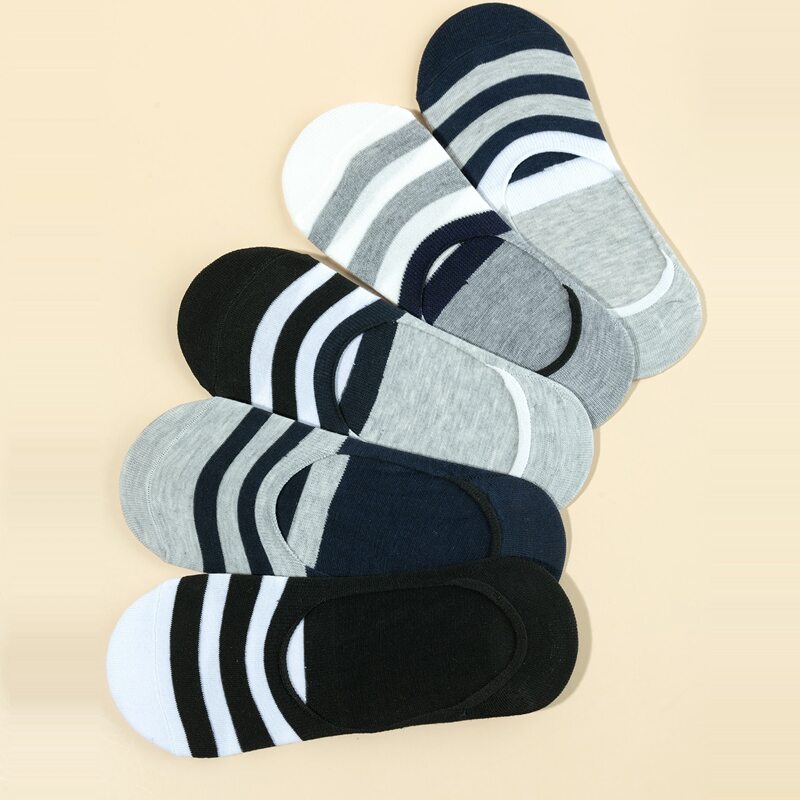 

5pairs Striped Invisible Socks, Multicolor