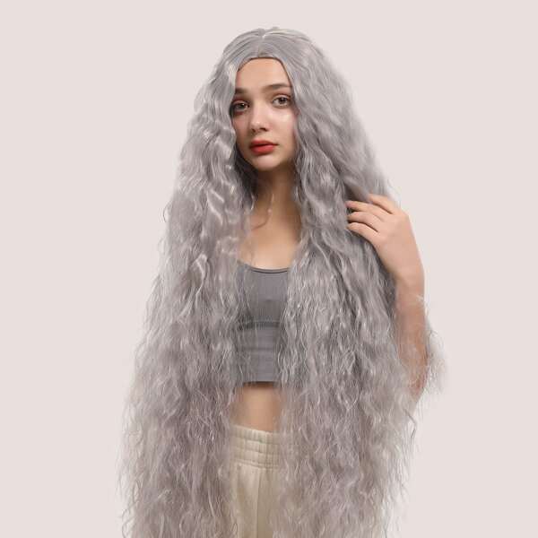 

Long Curly Wig, Grey