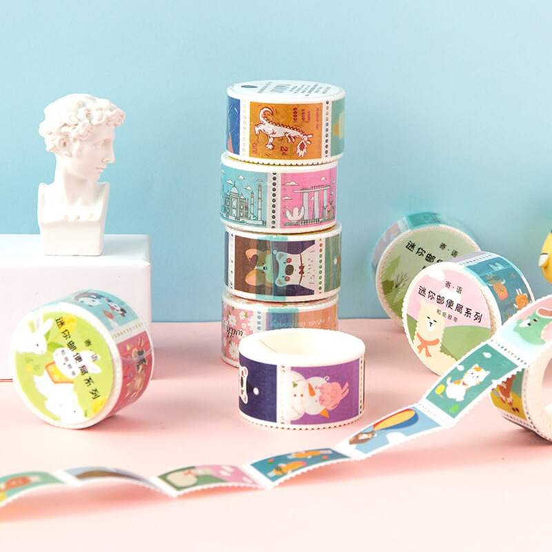 

1box Cartoon Graphic Random Tape, Multicolor