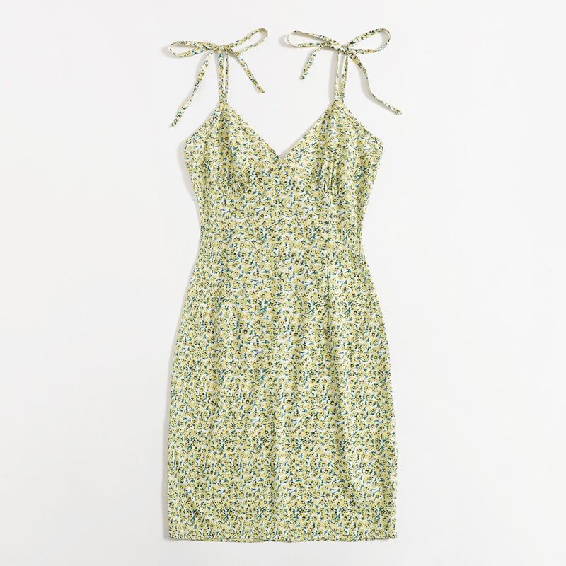 

Ditsy Floral Tie Shoulder Cami Dress, Yellow