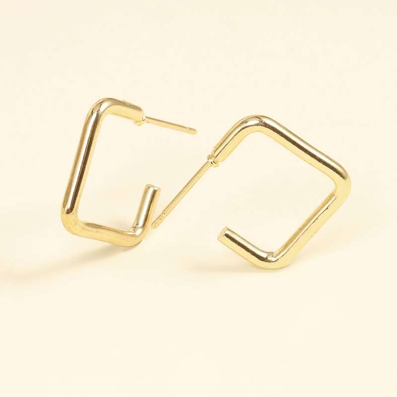 

Square Hoop Earrings, Gold
