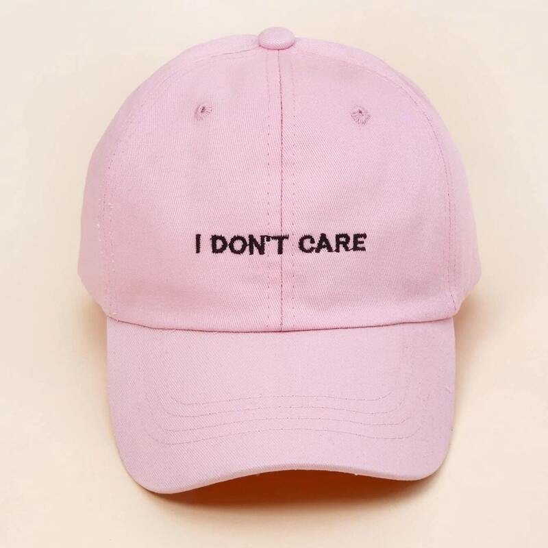 

Slogan Embroidery Baseball Cap, Pink