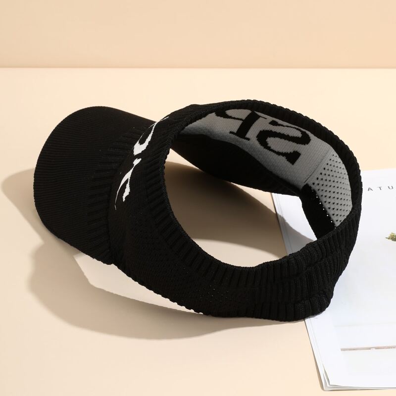 

Letter Pattern Visor Hats, Black