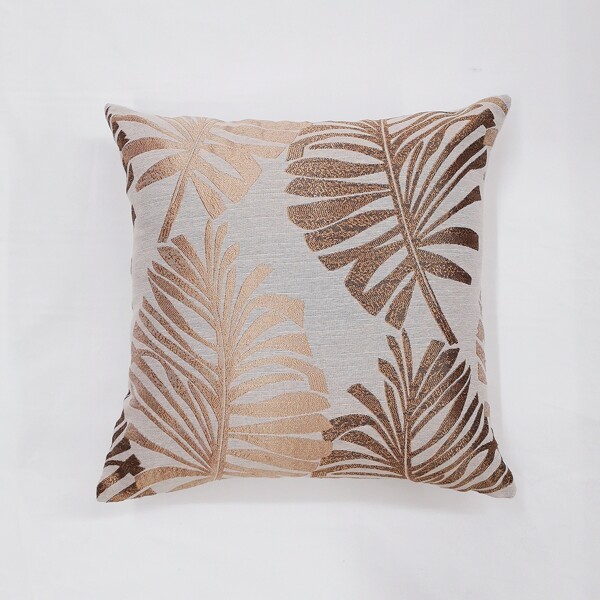 

Leaf Print Cushion Cover Without Filler, Brown