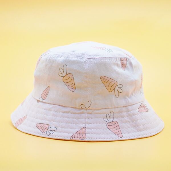 

Toddler Girls Carrot Print Bucket Hat, Multicolor