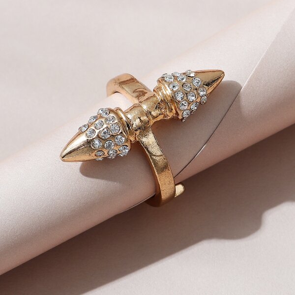 

Rhinestone Decor Ring, Gold