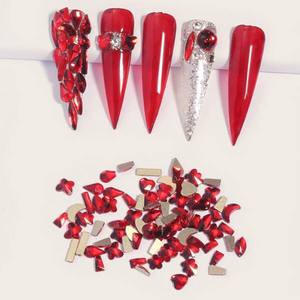 

100pcs Nail Art Decoration, Red