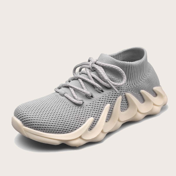 

Boys Minimalist Lace-Up Front Sneakers, Grey