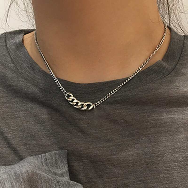 

Simple Chain Decor Necklace, Silver