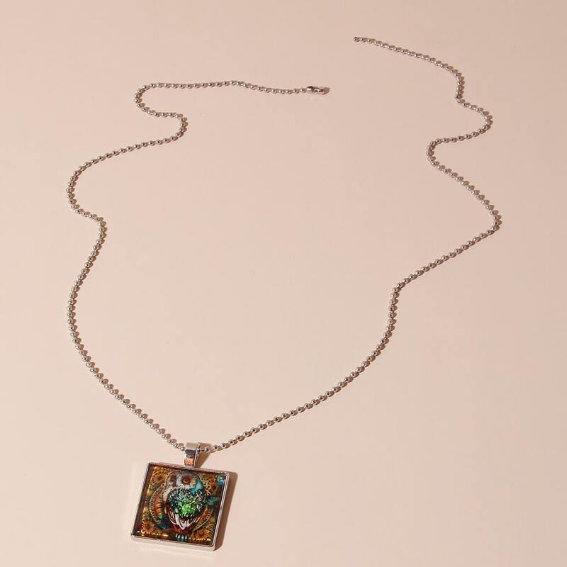 

Owl Pendant Necklace, Multicolor