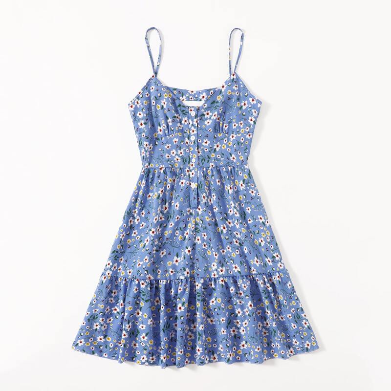 

Ditsy Floral Button Front Cami Dress, Blue