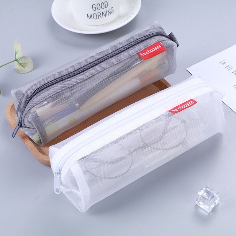 

1pc Mesh Pencil Bag, Multicolor