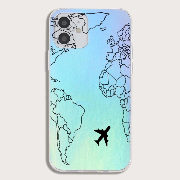 

Map Print Laser Phone Case, Multicolor
