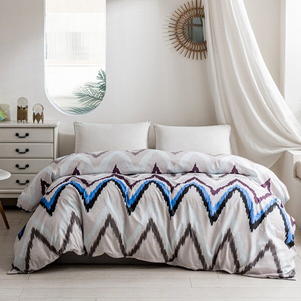 

Chevron Pattern Duvet Cover Without Filler, Multicolor