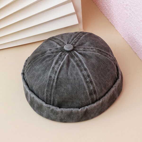 

Boys Washed Docker Hat, Grey