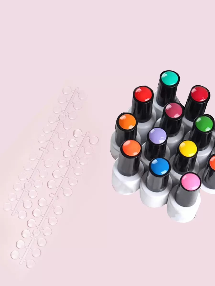 120 piezas de tarjeta de color de uñas transparente y 1 hoja de cinta, suministros para uñas, herramientas para uñas, herramientas de arte de uñas, de vuelta a la escuela, uñas, herramientas para uñas para uñas postizas - transparente - Ver 1