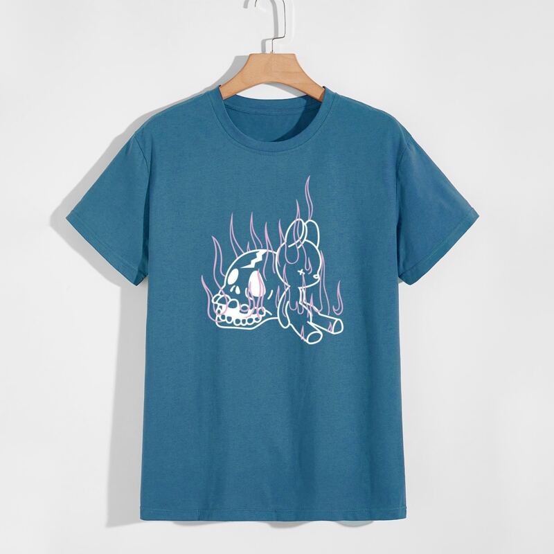 

Guys Skull & Rabbit Graphic Tee, Navy blue