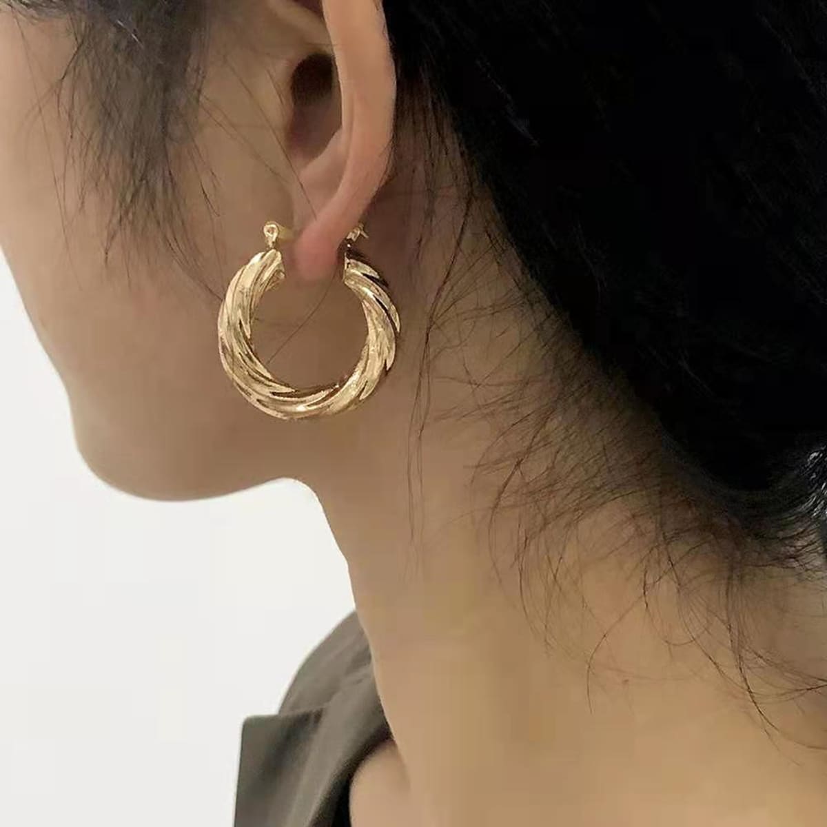 

Ring Hoop Earrings, Gold
