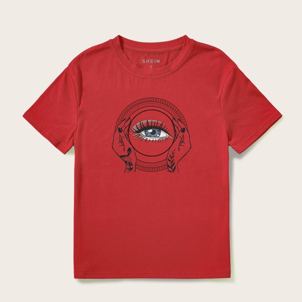 

Eye & Hands Print Tee, Red