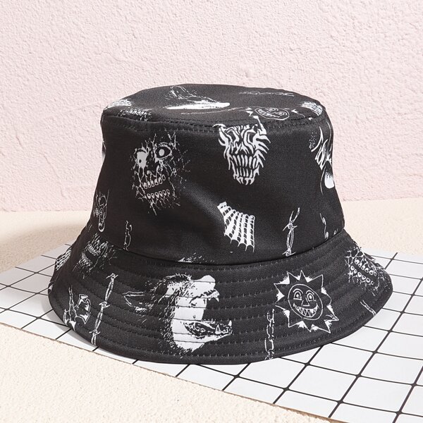 

Animal Print Bucket Hat, Black