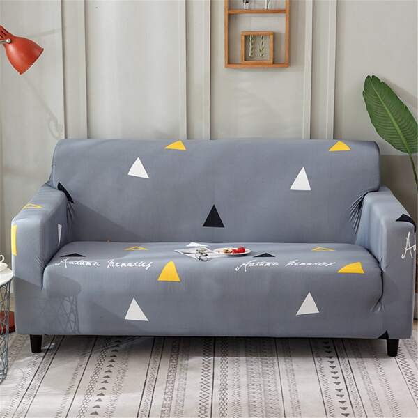 

Geometric Pattern Stretchy Sofa Slipcover & 1pc Cushion Cover Without Filler, Multicolor
