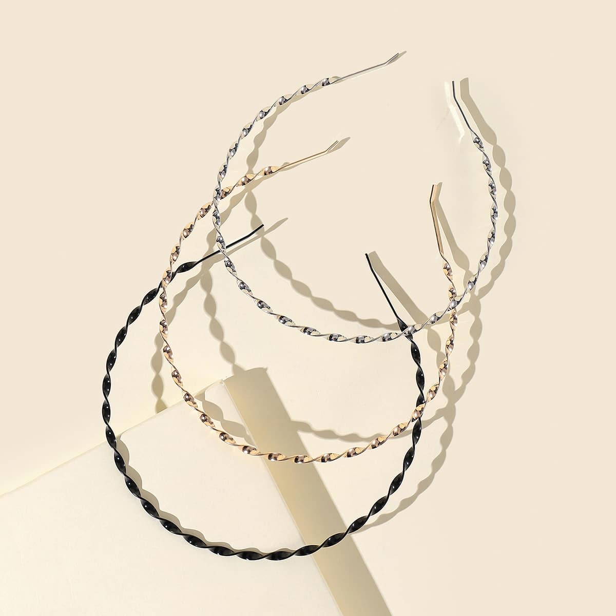 

3pcs Simple Hair Hoop, Multicolor