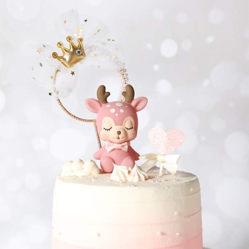 

1pc Faux Pearl & Crown Decor Cake Topper, Multicolor