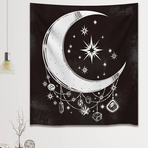 

Moon Print Tapestry, Black and white