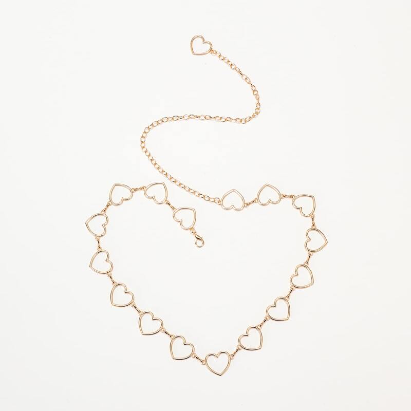 

Heart Linked Waist Chain Belt, Gold