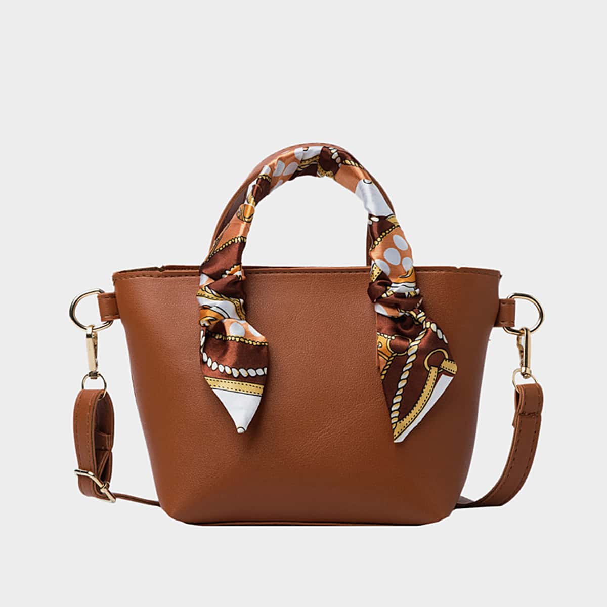 

Twilly Scarf Satchel Bag, Brown