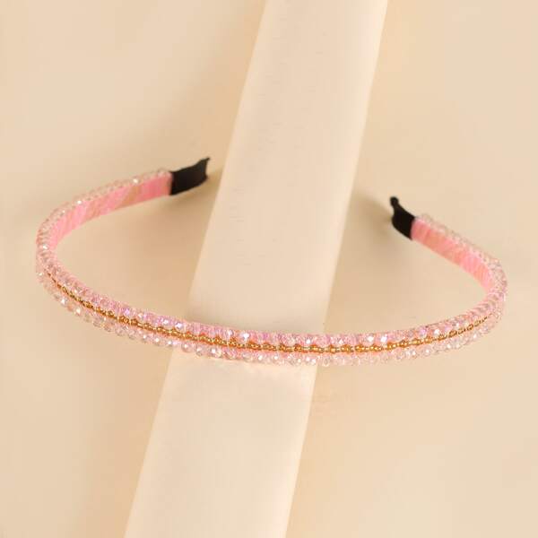 

Toddler Girls Crystal Decor Hair Hoop, Pink