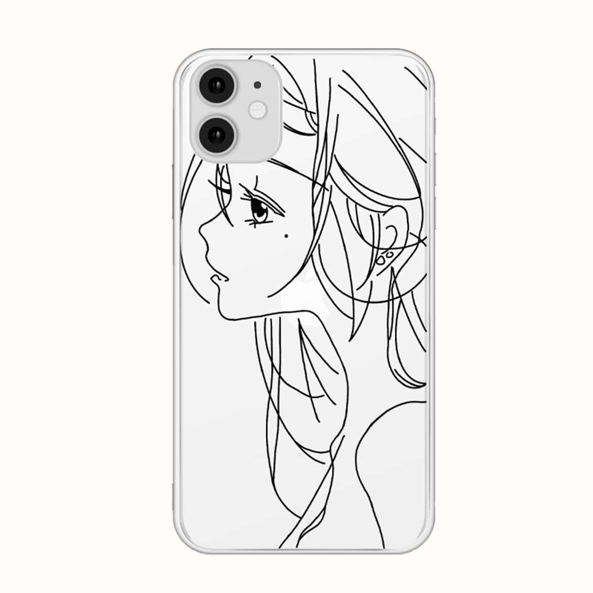 

Cartoon Figure Phone Case, White