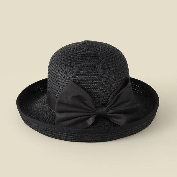 

Bow Knot Decor Hat, Black