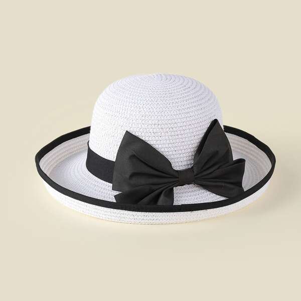 

Bow Knot Decor Hat, White