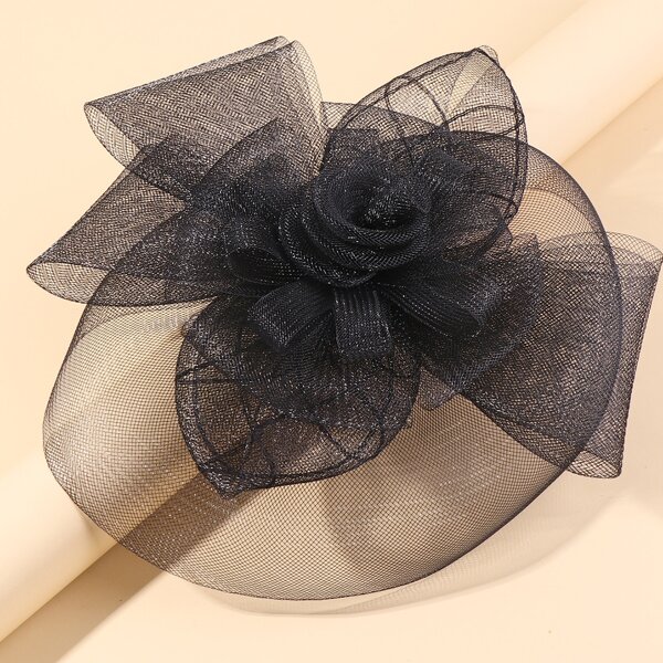 

Mesh Flower Decor Hair Clip, Black