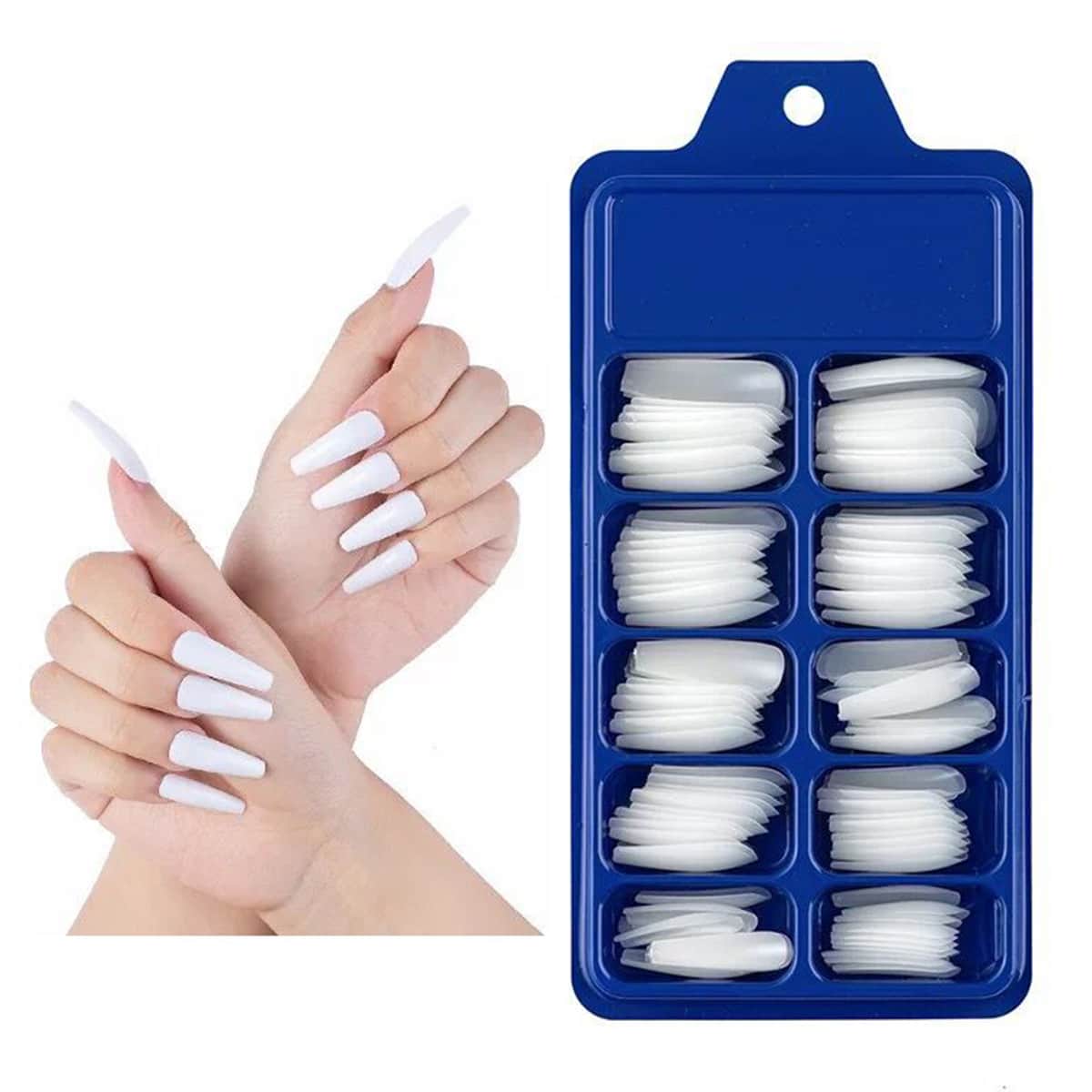 

24pcs Solid Fake Nail, White