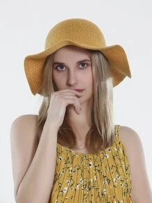 Solid Sun Hat - Yellow - View 1